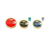 los peperetes conservas Percebes Rías Gallegas, Chipirones Tinta 120g y Sardinillas Aceite Oliva pack 3 latas