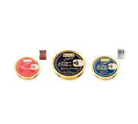 los peperetes conservas Pulpo Pimentón, Ventresca Bonito Mantequilla y Sardinillas Aceite Oliva pack 3 latas 3 piezas