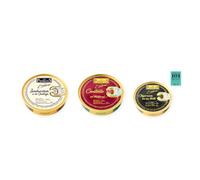 los peperetes conservas Zamburiñas Gallega, Centollo Natural y Chipirones Tinta 120g pack 3 latas 3 piezas