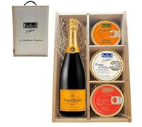 LOS PEPERETES Pack Deluxe Marisco Gallego con Champagne Veuve Clicquot | Caviar de Erizo ×2 · Navajas al Natural ×2 · Percebes ×2 | Lote Exclusivo Gourmet