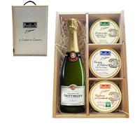 LOS PEPERETES Pack Gourmet con Champagne Taittinger | Berberechos ×2 · Navajas ×2 · Mejillones Escabeche ×2 | Selección Delicatessen Gallega