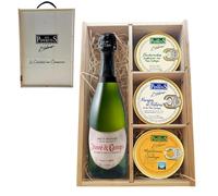 LOS PEPERETES Pack Gourmet Marisco Gallego con Cava Juve & Camps | x2 Berberechos al Natural · x2 Navajas al Natural · x2 Mejillones a la Gallega | Estuche Lote Delicatessen Premium Latas Conserva