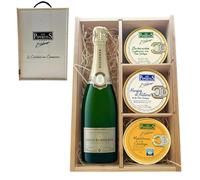 LOS PEPERETES Pack Gourmet Marisco Gallego con Champagne Roederer | x2 Berberechos al Natural · x2 Navajas al Natural · x2 Mejillones a la Gallega | Estuche Lote Delicatessen Premium Latas Conserva