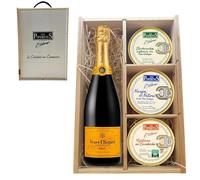LOS PEPERETES Pack Gourmet Marisco Gallego con Champagne Veuve Clicquot | Berberechos ×2 · Navajas ×2 · Mejillones en Escabeche ×2 | Lote Delicatessen Selección Gourmet