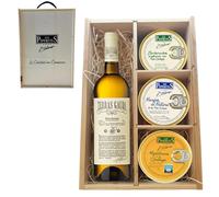 LOS PEPERETES Pack Gourmet Marisco Gallego con Vino Terras Gaudas | x2 Berberechos al Natural · x2 Navajas al Natural · x2 Mejillones a la Gallega | Estuche Lote Delicatessen Premium Latas Conserva