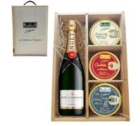 LOS PEPERETES Pack Superior Marisco Gallego con Champagne Francés | Berberechos al Natural ×2 · Centollo al Natural ×2 · Lubina al Albariño ×2 | Lote Gourmet Premium