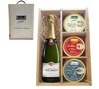 LOS PEPERETES Pack Superior Marisco Gallego con Champagne Taittinger | Berberechos ×2 · Centollo ×2 · Lubina al Albariño ×2 | Lote Gourmet Premium