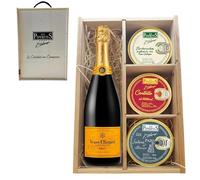 LOS PEPERETES Pack Superior Marisco Gallego con Champagne Veuve Clicquot | Berberechos ×2 · Centollo ×2 · Lubina al Albariño ×2 | Lote Gourmet Premium
