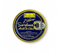 LOS PEPERETES Sardinas en Aceite de Oliva 120 g | Sardinas Pequeñas Gourmet Gallegas | Conserva Artesanal con Aceite de Oliva Virgen Extra | Pescado Azul del Atlántico | Producto Natural y Saludable