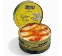 LOS PEPERETES Sardinillas a la Gallega 120 g | Sardinas Pequeñas Gourmet Gallegas | Conserva Artesanal en Salsa Tradicional con Aceite de Oliva y Pimentón | Sabor Auténtico del Atlántico