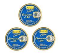 LOS PEPERETES x3 Lata Berberechos al Ajillo 120 g | Marisco Gallego Gourmet | Elaboración Artesanal | Conserva Premium con Aceite de Oliva, Ajo y Guindilla | Sabor Tradicional de Galicia