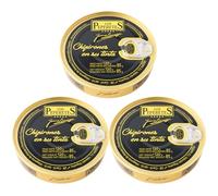 LOS PEPERETES x3 Lata Chipirones en su Tinta 120 g | Marisco Gallego Gourmet | Conserva Artesanal del Atlántico con Salsa de Tinta Natural | Chipiron Relleno en su Propia Salsa | Sabor Tradicional