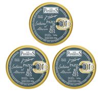 LOS PEPERETES x3 Lata Lubina al Albariño Pazo Rubiales 120 g | Conserva Gourmet Gallega | Pescado Blanco del Atlántico en Salsa de Vino Albariño | Elaboración Artesanal y Natural