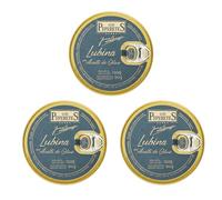 LOS PEPERETES x3 Lata Lubina en Aceite de Oliva 120 g | Pescado Blanco Gourmet del Atlántico | Conserva Artesanal Gallega con Aceite de Oliva Virgen Extra | Producto Natural y Saludable