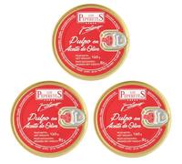 LOS PEPERETES x3 Lata Pulpo en Aceite de Oliva 120 g | Marisco Gallego Gourmet | Conserva Artesanal con Aceite de Oliva Virgen Extra | Pulpo del Atlántico | Sabor Tradicional de Galicia