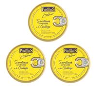 LOS PEPERETES x3 Lata Sardinillas a la Gallega 120 g | Sardinas Pequeñas Gourmet Gallegas | Conserva Artesanal en Salsa Tradicional con Aceite de Oliva y Pimentón | Sabor Auténtico del Atlántico