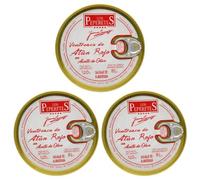 LOS PEPERETES x3 Lata Ventresca de Atún Rojo en Aceite de Oliva | Atún Rojo Salvaje de Almadraba | Conserva Gourmet Artesanal | Láminas Seleccionadas y Envasadas a Mano 360 g