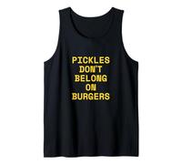 Los pepinillos no Pertenecen a Las Hamburguesas Hamburguesa Divertida de Comida rápida Camiseta sin Mangas