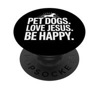Los Perros Cristianos aman a Jesús, sé Feliz PopSockets PopGrip Adhesivo