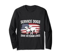 Los perros de servicio salvan vidas de veteranos Día de los Veteranos Manga Larga