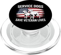 Los perros de servicio salvan vidas de veteranos Día de los Veteranos PopSockets PopGrip para MagSafe