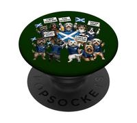 Los Perros Escoceses como Aficionados al fútbol celebran la Bandera de Escocia PopSockets PopGrip Adhesivo