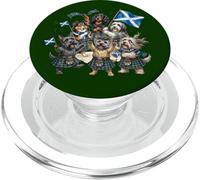 Los Perros Escoceses como Aficionados al fútbol celebran la Bandera de Escocia PopSockets PopGrip para MagSafe