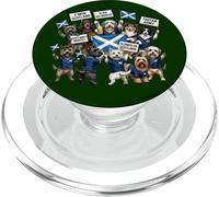 Los Perros Escoceses como Aficionados al fútbol celebran la Bandera de Escocia PopSockets PopGrip para MagSafe