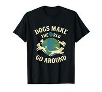 Los Perros Hacen Que el Mundo Gire Alrededor de Animales Rescate Gráfico Camiseta