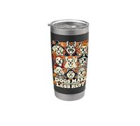 Los perros hacen que todo sea menos ruff Halloween amante de los perros divertido Vaso térmico de acero inoxidable de doble pared