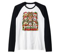 Los Perros Hacen Que Todo Sea Menos Ruff Navidad Amante de los Perros Divertido Camiseta Manga Raglan