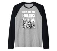 Los perros me enseñan lo que significa la amistad | Lealtad y paciencia Camiseta Manga Raglan