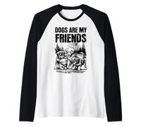 Los perros me enseñan lo que significa la amistad | Lealtad y paciencia Camiseta Manga Raglan
