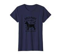 ¡Los Perros me Hacen Feliz, tú no Tanto! Divertido Amante de Las Mascotas Camiseta, Mujer, Azul Marino, XS