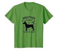 ¡Los Perros me Hacen Feliz, tú no Tanto! Divertido Amante de Las Mascotas Camiseta, Niños, Hierba, 8 años