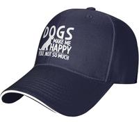 Los Perros Me Hacen Feliz, Tú No Tanto Unisex Gorra De Béisbol Cómoda Gorra Trucker Resistente Snapback Cap para Running Deporte Verano