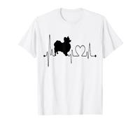 Los Perros Papillon Dog My Heartbeat EKG Son mis Amantes de los Perros cardiovasculares Camiseta