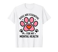 Los Perros Son Esenciales para mi Salud Mental Paw Heart Cute Pets Camiseta gráfica económica