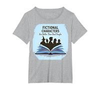 Los Personajes de ficción Son Mejores Que los Amantes de los Libros de la Gente Real Camiseta, Mujer Tallas Grandes, Gris Jaspeado, 5XL Grande