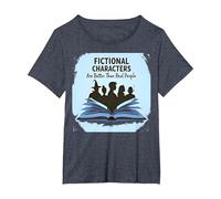 Los Personajes de ficción Son Mejores Que los Amantes de los Libros de la Gente Real Camiseta, Mujer Tallas Grandes, Azul Jaspeado, 4XL Grande
