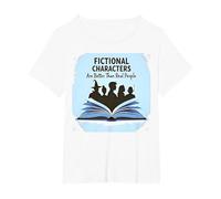 Los Personajes de ficción Son Mejores Que los Amantes de los Libros de la Gente Real Camiseta, Mujer Tallas Grandes, Blanco, 2XL Grande