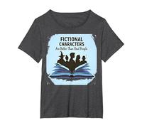 Los Personajes de ficción Son Mejores Que los Amantes de los Libros de la Gente Real Camiseta, Mujer Tallas Grandes, Jaspeado Oscuro, 5XL Grande
