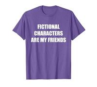 Los Personajes de ficción Son mis Amigos Camiseta, Hombre, Morado Jaspeado, XXL