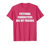 Los Personajes de ficción Son mis Amigos Camiseta, Hombre, Rojo Jaspeado, 3XL