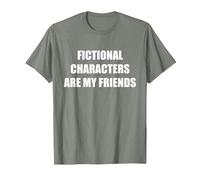 Los Personajes de ficción Son mis Amigos Camiseta, Hombre, Verde Militar Jaspeado, 3XL