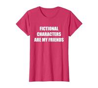 Los Personajes de ficción Son mis Amigos Camiseta, Mujer, Rojo Jaspeado, 3XL