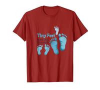 Los pies pequeños Dejan Grandes Impresiones en Baby Milestone Memory Camiseta, Hombre, Arándano, XL