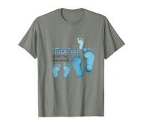 Los pies pequeños Dejan Grandes Impresiones en Baby Milestone Memory Camiseta, Hombre, Verde Militar Jaspeado, XL