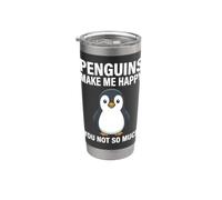 Los pingüinos me hacen feliz no tanto Vaso térmico de acero inoxidable de doble pared
