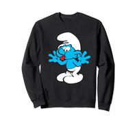Los Pitufos Jokey Pitufo Lengua Alegre Azul Comic Pitufina Sudadera